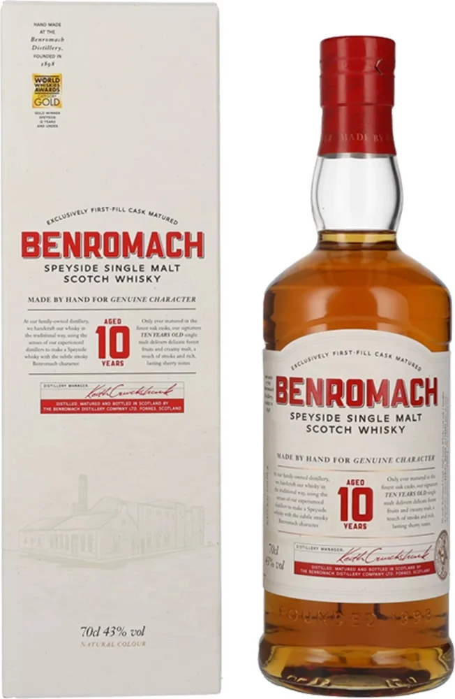 Škotski viski Benromach 10yo Old Classic Speyside Single Malt + GB 0,7 l