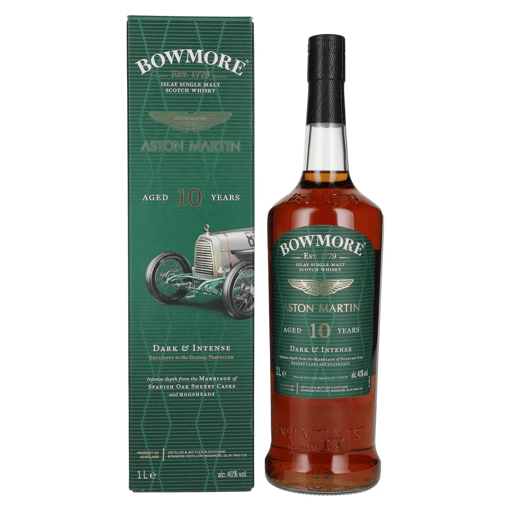 Scotch Whisky Bowmore 10y Aston Martin Dark & Intense + GB 1 l