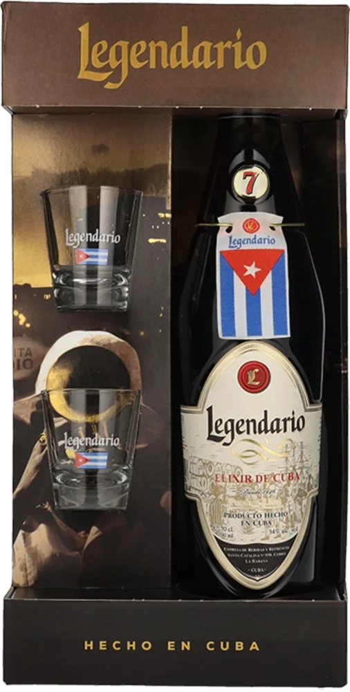 Rum Legendario Elixir 7 Y.O. GB + čaša 0,7 l
