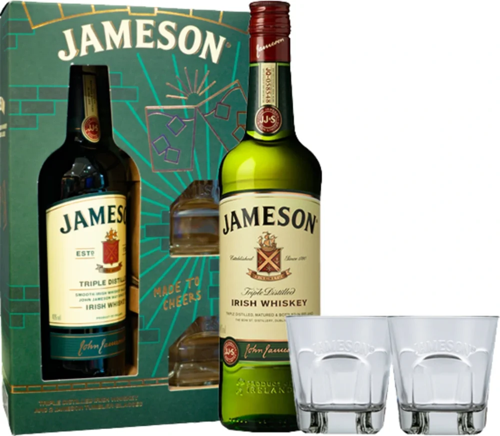 Irski viski Jameson + 2 čaše 0,7 l