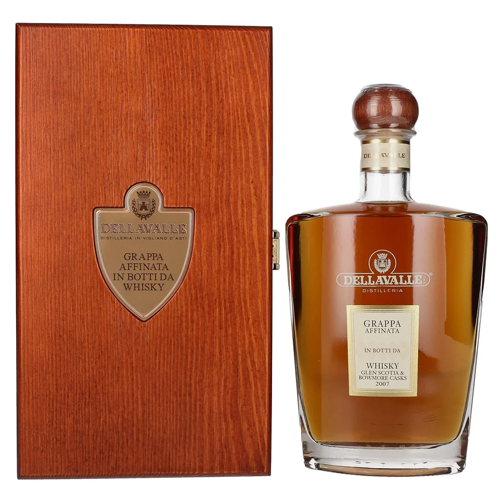 Grappa Dellavalle Affinata in botti da WHISKY Glen Scotia & Bowmore Casks 2007 + WB 0,7 l