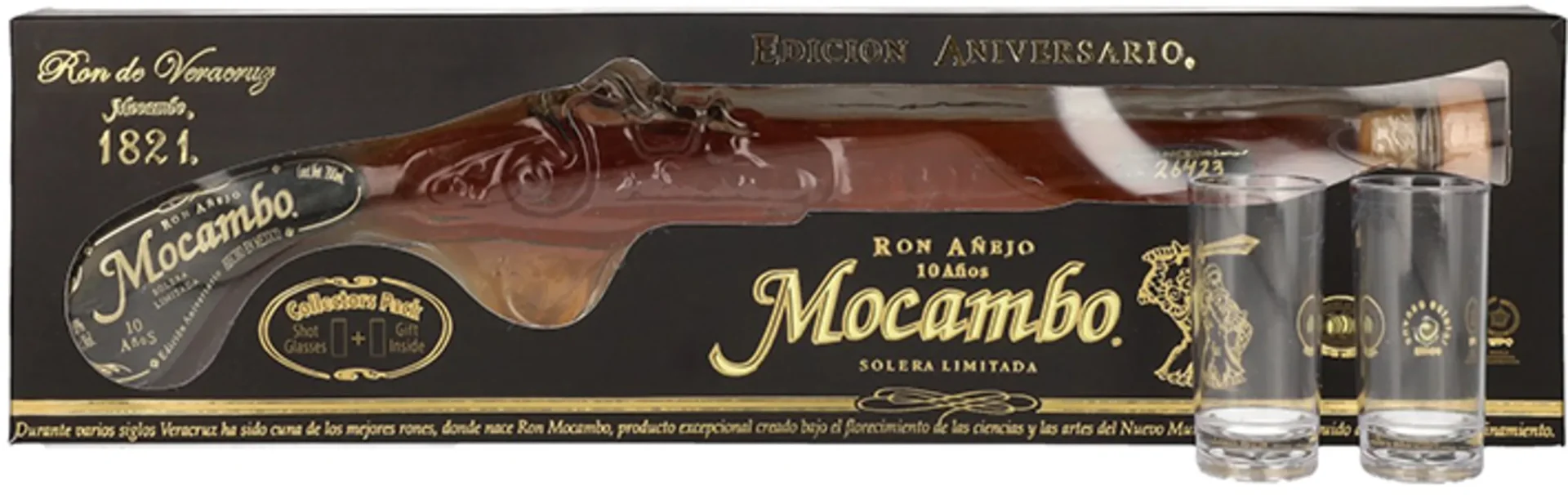 Rum 10y Solera Anniversario Buccaneer Pistol + 2 čaše + GB 0,2 l