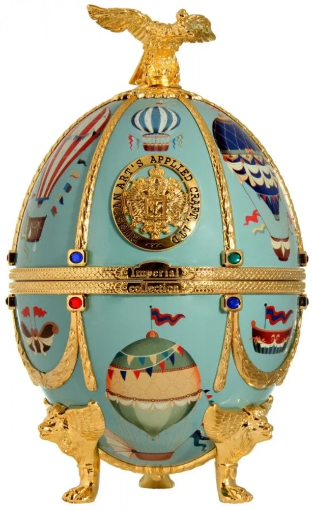 Votka Imperial Collection Vodka Faberge Egg Light Blue Baloons + GB 0,7 l