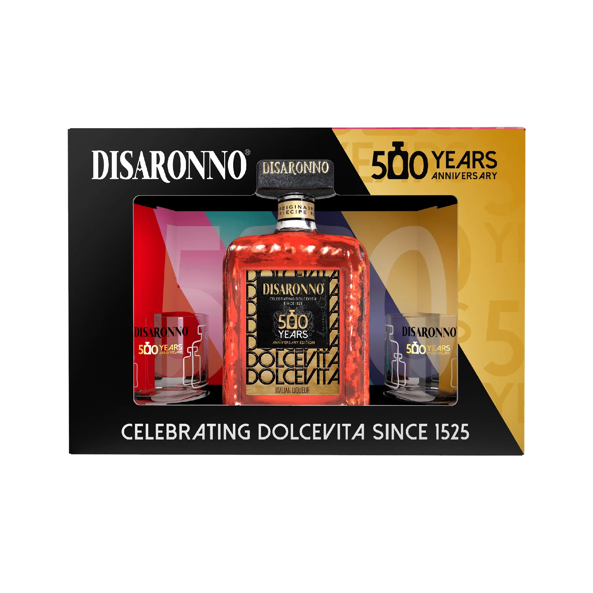 Liker Originale 500y Anniversary Disaronno + 2 čaše 0,7 l