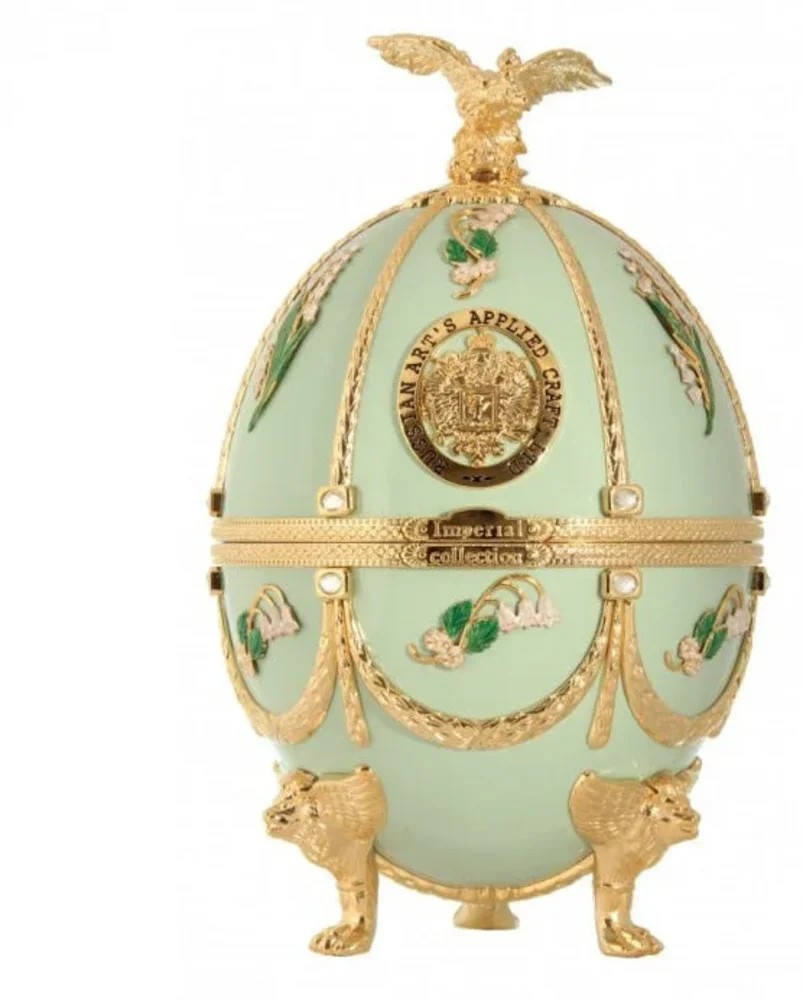 Votka Imperial Collection Faberge Egg Light Green Lyliard + GB 0,7 l