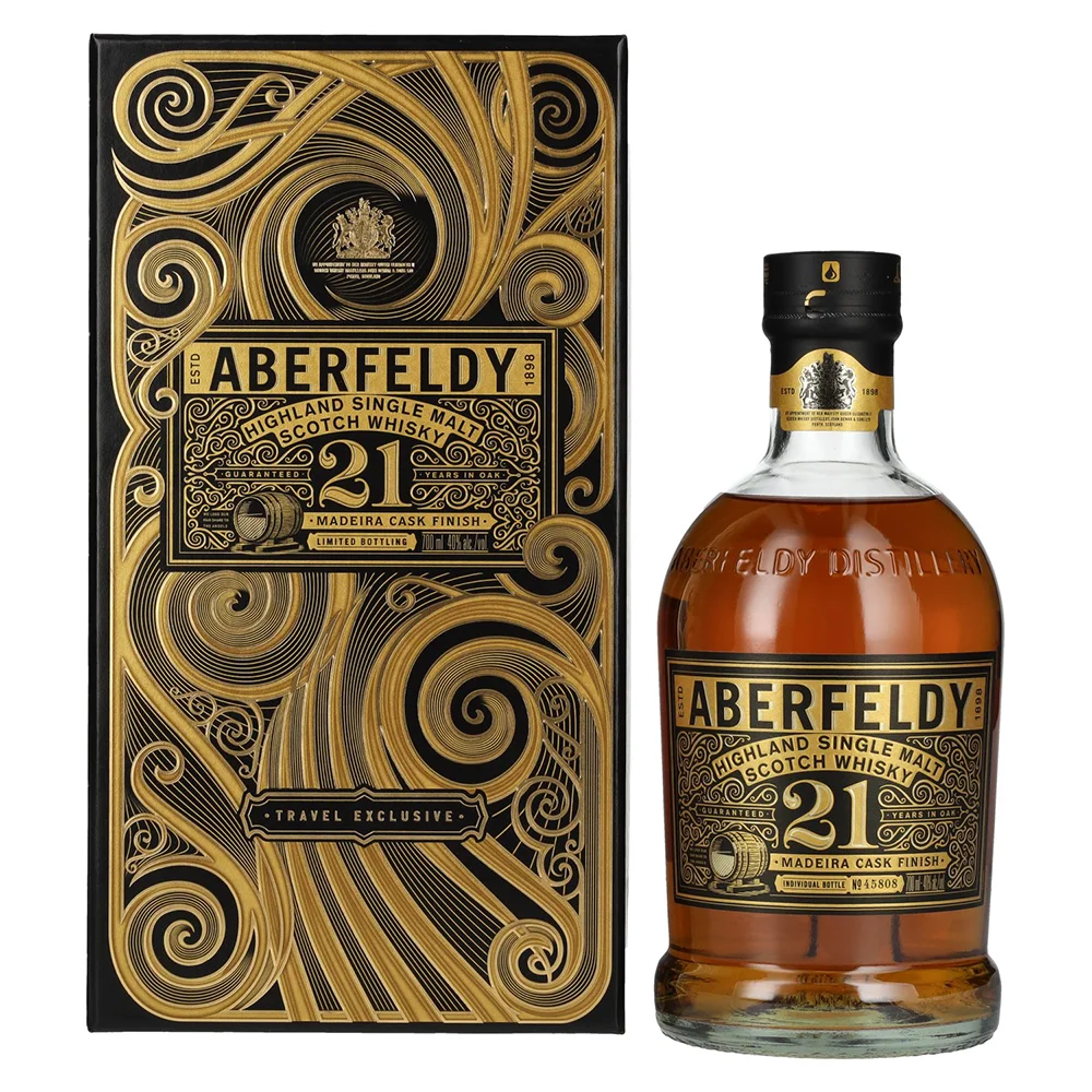 Scotch whisky Aberfeldy 21 YO Madeira Cask Finish + GB 0,7 l