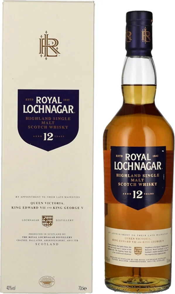 Scotch whisky Royal Lochnagar 12 Single malt + GB 0,7 l