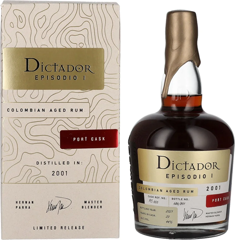 Rum Episodio 20 Years Old 2001 Dictador + GB 0,7 l