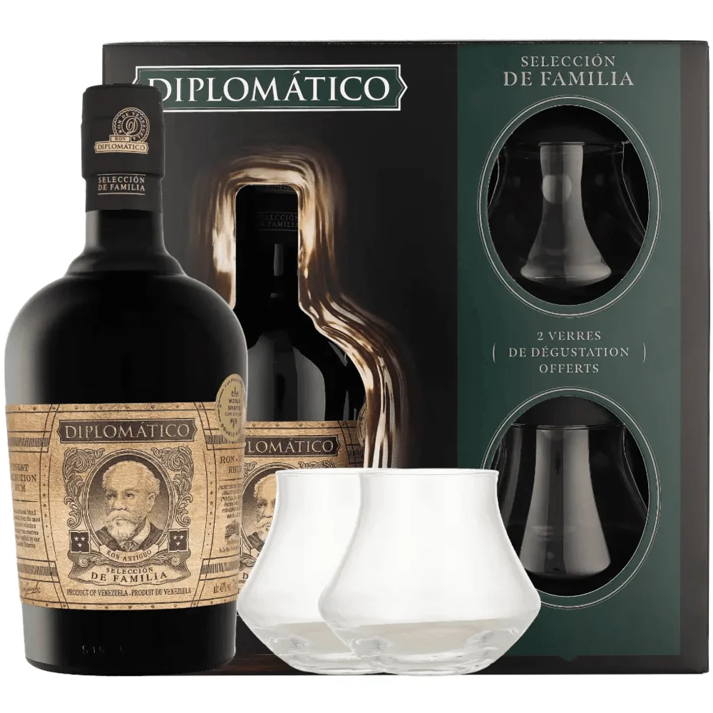 Rum Diplomatico Seleccion de Familia + 2 čaše + GB 0,7 l