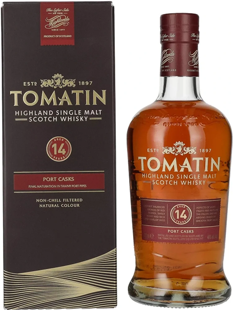 Škotski viski Tomatin 14y Port cask single malt + GB 0,7 l