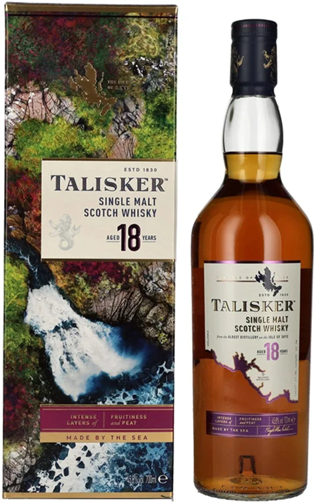 Scotch whisky Talisker 18 Single Malt + GB 0,7 l