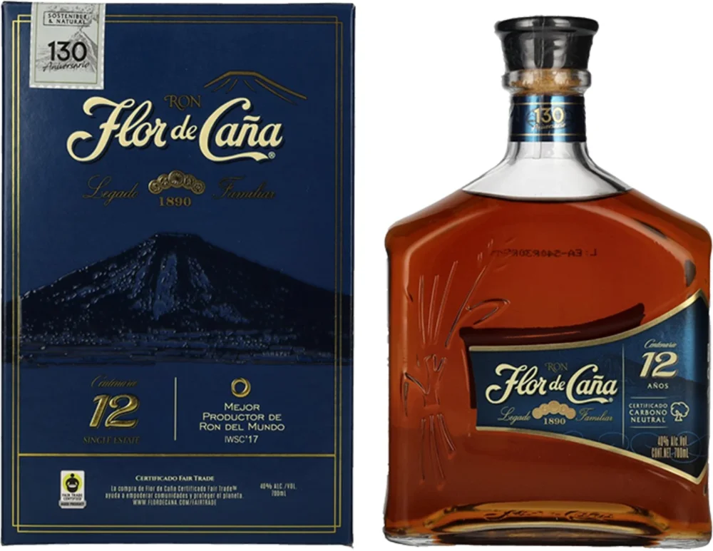 Rum Flor de Cana 12 Y + GB 0,7 l