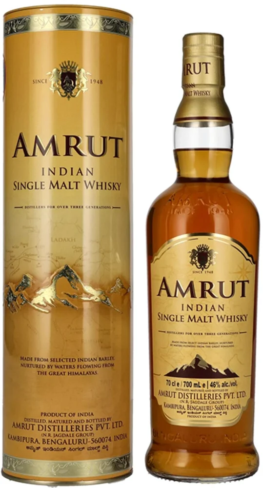 Indijski viski Amrut Peated Single Malt + GB 0,7 l