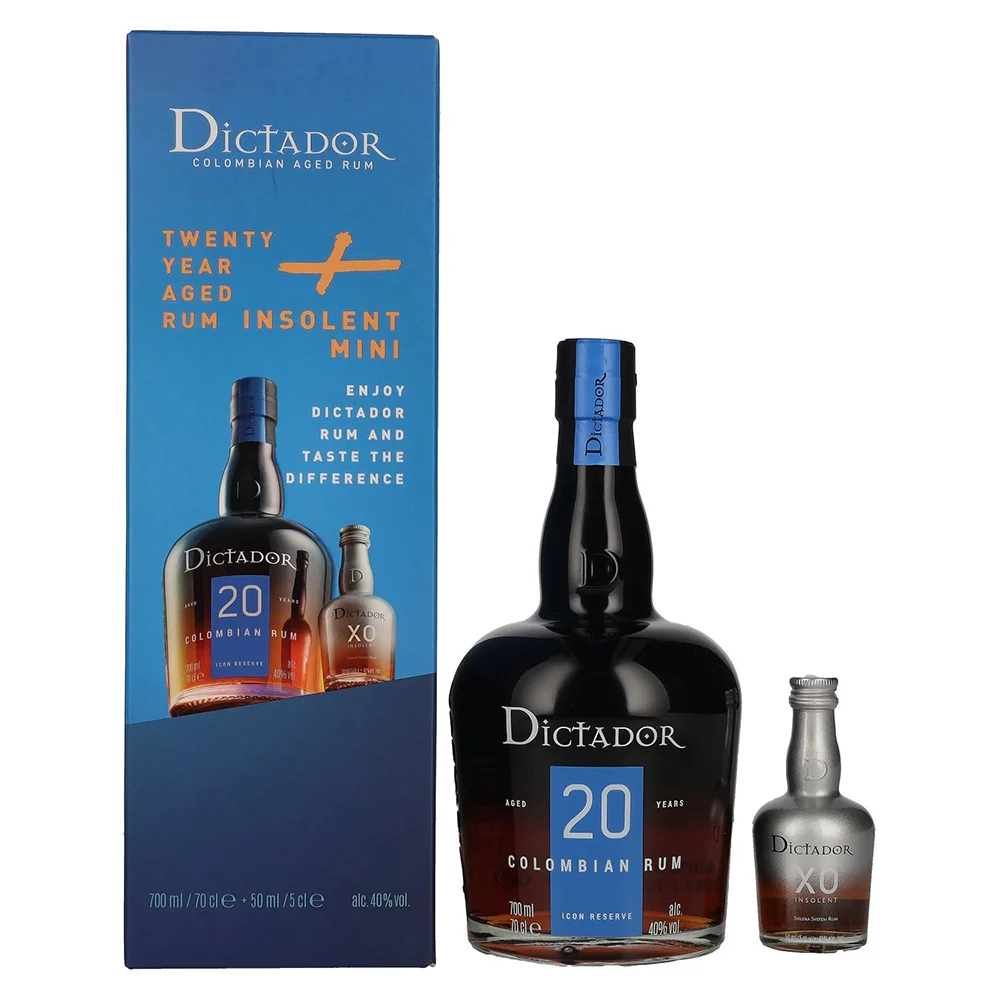 Rum Dictador 20 yo ICON RESERVE + miniature XO Insolent 0,05 l + GB 0,7 l