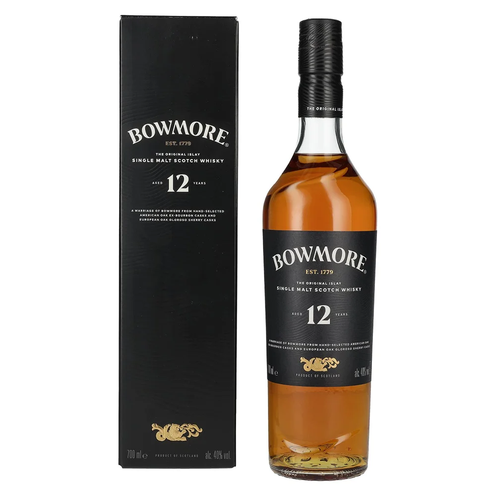 Scotch whisky Bowmore 12yo Single Malt + GB 0,7 l