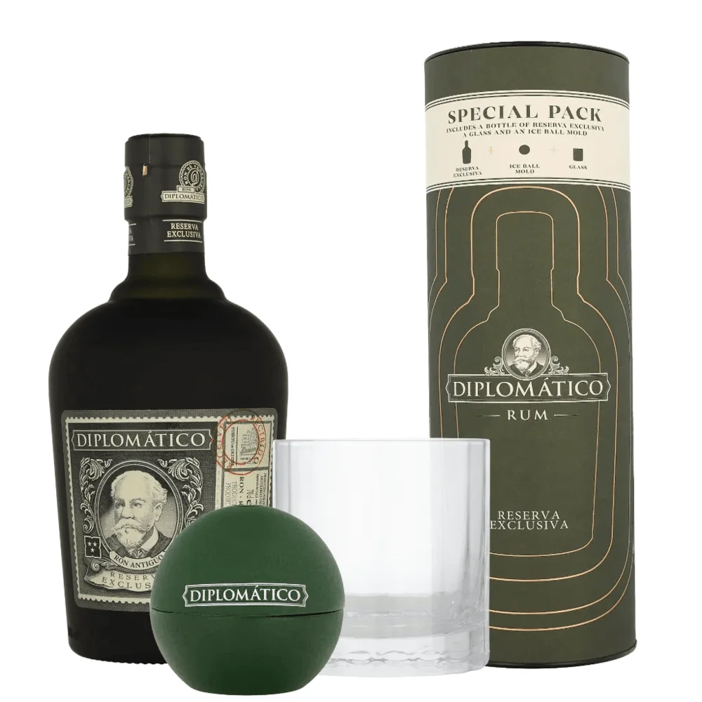 Rum Diplomatico Reserva Exclusiva + Ice Ball Mold + Čaša+ GB 0,7 l