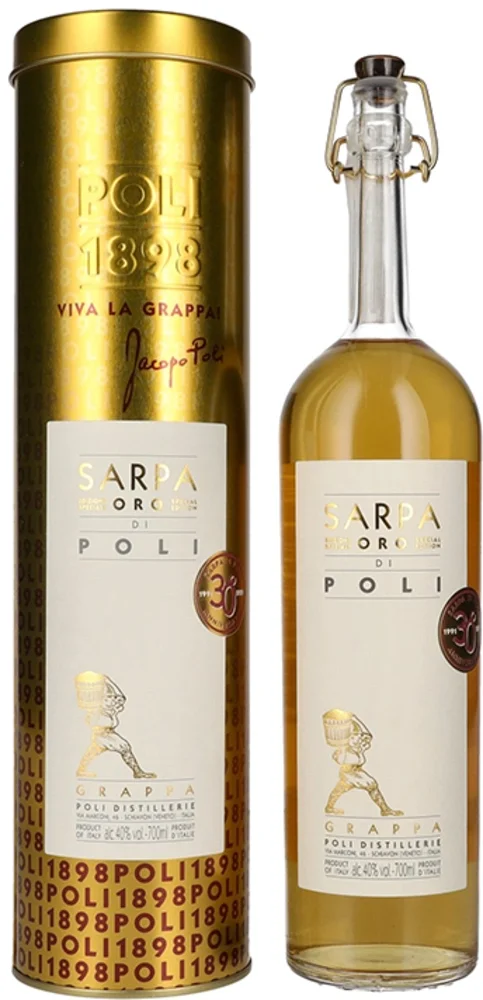 Fruit brandy Poli Grappa Sarpa Oro di Poli + GB 0,7 l