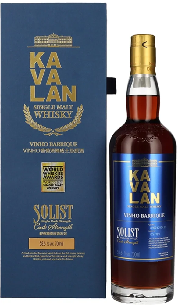 Tajvanski viski Kavalan SOLIST Vinho Barrique Cask + GB 0,7 l